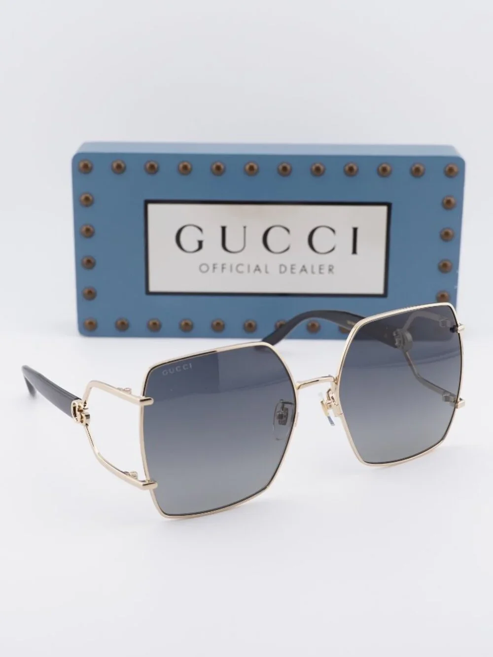 Gucci GG1564SA 001 Women Square Sunglasses - Endura Gold / Grey Gradient